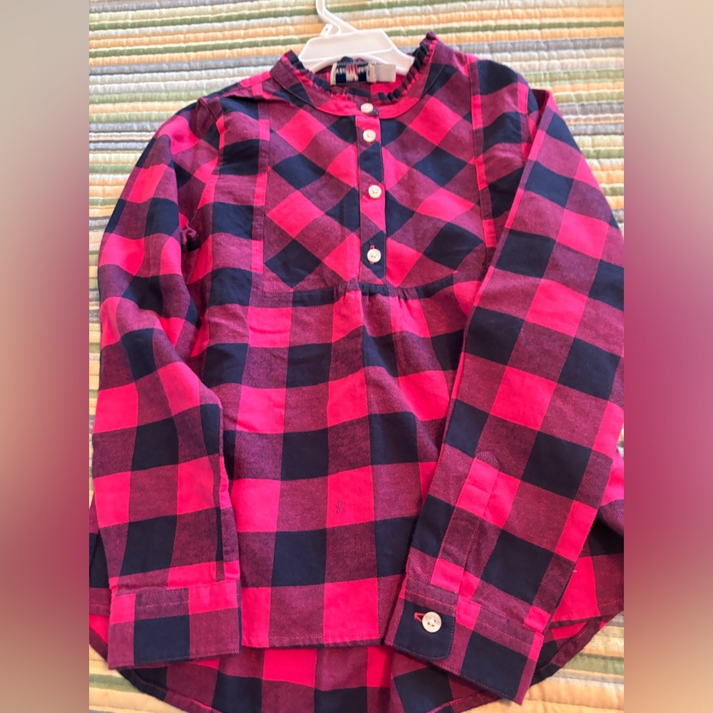 Vineyard Vines pink blue checked tunic size 5-6